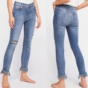 Free People Great Heights Frayed Skinny Jeans